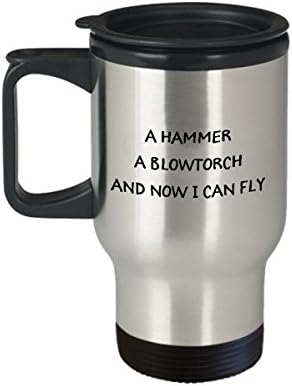 Kovač kave za putničke šalice čaša čaša čaša savršena ideja za muškarce žene čekić i sada mogu letjeti