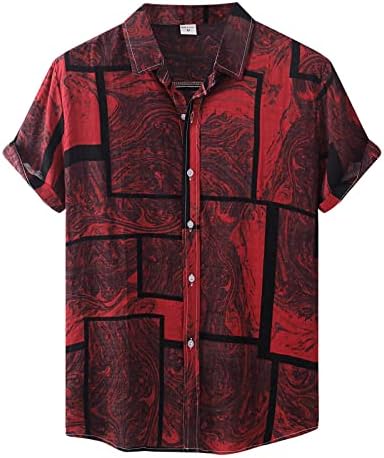 UBST kratki rukavi Havajske košulje za muške, gumb dolje o ovratnik boho geometrijski tiskani ležerni košulja vrhova plaže