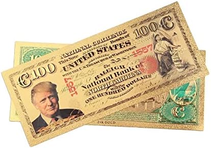 Zlatni dolar od 100 dolara, autentična prigodna novčanica predsjednika Donalda Trumpa presvučena zlatom od 24 karata