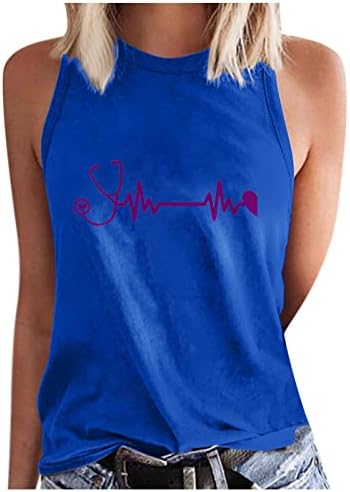Tereška grafička košulja Ljubavna srca Grafička majica Ljetna casual Crewneck prsluk bez rukava