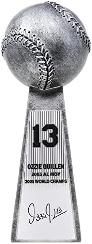 Ozzie Guillen potpisala je svjetski prvak bejzbola 14 inča replika Silver Trophy - Autografirani bejzbol
