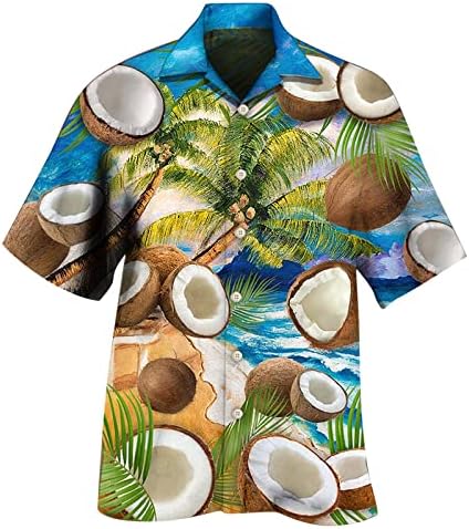 Muški havajski gumb dolje košulje 2023 3d modni modni muški casual majica s kratkim rukavima cvjetna aloha