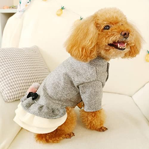 Odjeća za kućne ljubimce odjeća za pse jesen / zima odjeća za male pse haljina s dvostrukim lukom za pse
