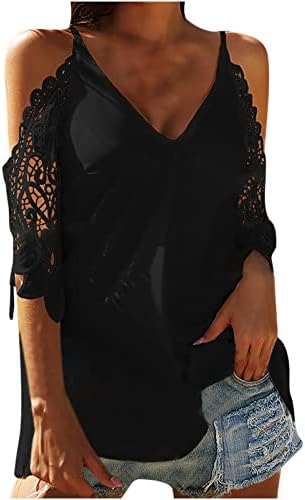Mekana udobna odjeća s rukavima 3/4 modna čipkasta Majica u donjem rublju osnovni poplun majica za dame jesensko-ljetna bluza