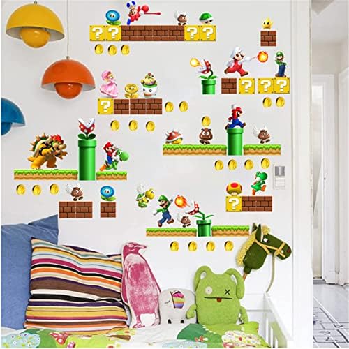 Mario zidne naljepnice Dječja crtana pozadina zidne naljepnice samoljepljiva soba Umjetnički dekor za dječake djevojčice