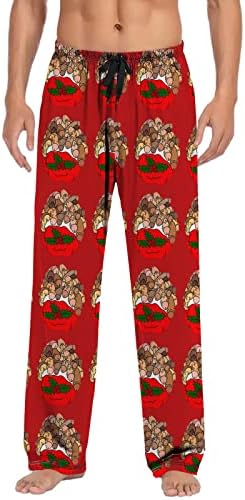Plaid pidžame hlače muškarci rastezanje struka snjegovića grafička pidžama dno božićne atletske atletske salone hlače