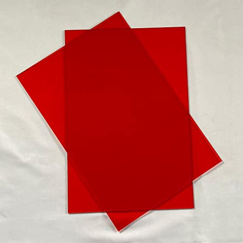 Crveni prozirni plastični list, 8 x 12 x 1/8 2 pcs boja abs plastični list, crveni akrilni lim ABS Materijali pleksiglasa