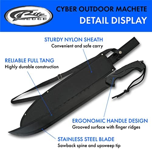 A. M. isporučuje 25-inčnu crnu mačetu za pile s punim nožem i omotačem