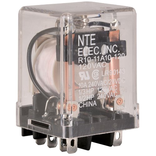 NTE Electronics R10-11A10-120 Serija R10 Opća namjena AC relej, DPDT-NO Kontaktni aranžman, 10 Amp, 120 VAC