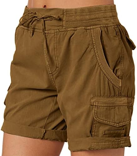 RVIDBE Flowy Shorts s džepovima Žene plus veličina povremenih labavih kratkih hlača Elastični struk Udobno ljetno plaža trening