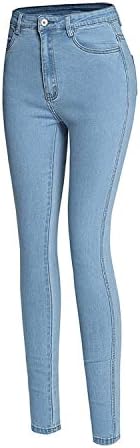 Andongnywell ženske visoke traperice za rastezanje dame Juniori klasični hlače s visokim strukom Skinny Jean hlače