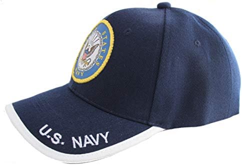 Jednobojna plava meka kapa s logotipom američke mornarice