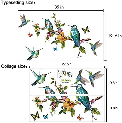Ptica na grani stabla zidna naljepnica odvojiva vinilna zidna naljepnica zeleni list i leteća ptica art mural dekor za dječju