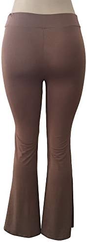 Jofow ženske čvrste boje visoki struk čvrste hlače elastične trake raspršene hlače širokih nogu hlače joge casual sportovi