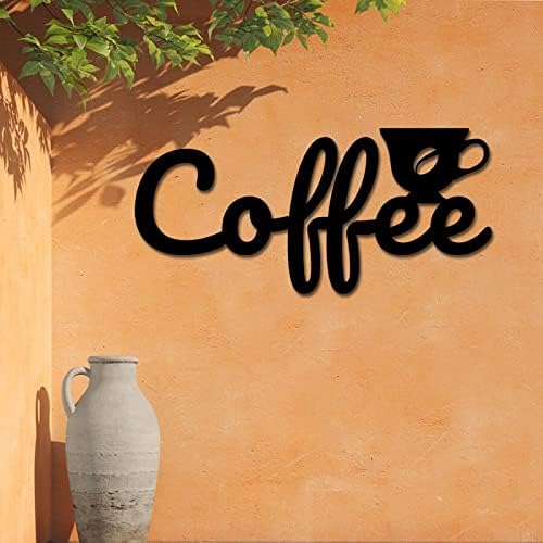 Znak kave, metalni izrez - Zidni znak za kavu - Umjetnički ukras 3D Word Art Accent Dekor, Kava Metal znak, Zidni dekor za