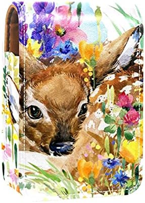 Futrola za ruž za usne s ogledalom šumski jelen držač sjajila za usne prijenosna kutija za pohranu ruževa putna Kozmetička