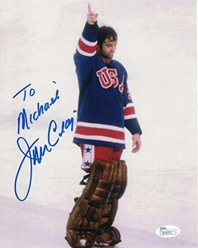 Jim Craig ručno potpisao 8x10 Color Photo 1980. Olimpijski golman Michaelu JSA - Autografirane NHL fotografije