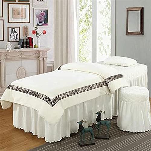 Xjzhang Beauty Bedspread stol suknja masaža kreveta Set Beauty Beather pokrivač 4 komada jednostavni nordijski stil kozmetički