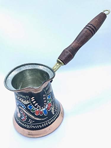 Set turskog bakrenog ugraviranog lux kave lonac- šalica kave s poklopcem i tanjur-dvije jedinice čajne jedinice- ugravirana