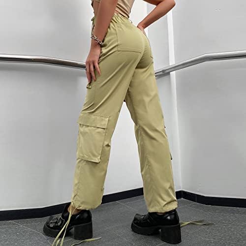 Povremene hlače za žene duge 2023 teretne hlače žene opuštena fit baggy odjeća crne hlače visoki struk zatvarača vitke