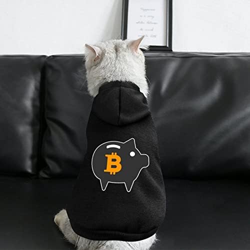 Piggy Bitcoin Dog Hoodies Odjeća za kućne ljubimce s kapuljačom s kapuljačom s kapuljačom smiješni tisak za male pse i mačke