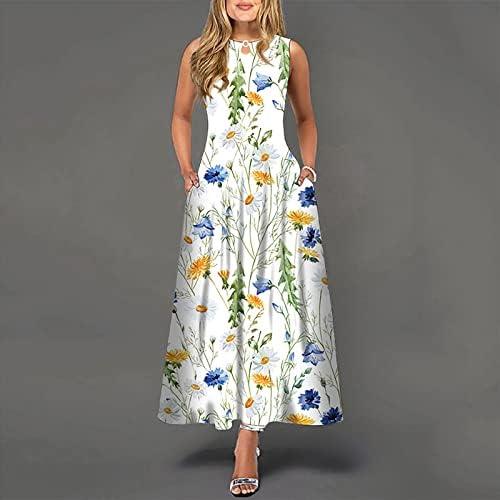 FQZWONG Ljetne haljine za žene 2023 Elegantni trendovski klub dugačka Sundresses Maxi Sexy Holiday Beach Resort Wear