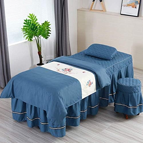Zhuan jednostavne masažne krevete suknje jastučnice za masažu stol za stol setovi valana ugrađeni pokrivač s četverodijelnim