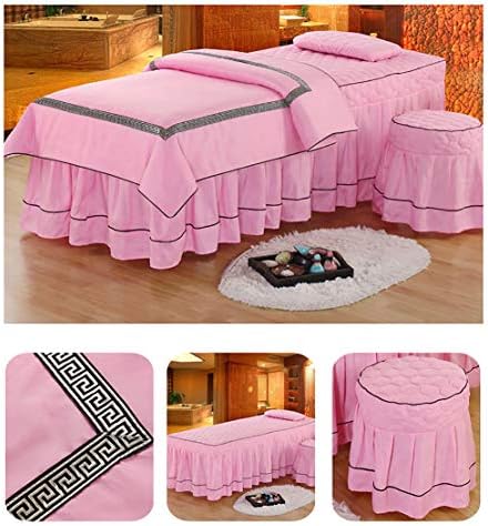 Poklon za kozmetički krevet u europskom stilu, mekani stol za masažu setovi pokrivača s rupama za odmor za lice 3-komad masaža-pink