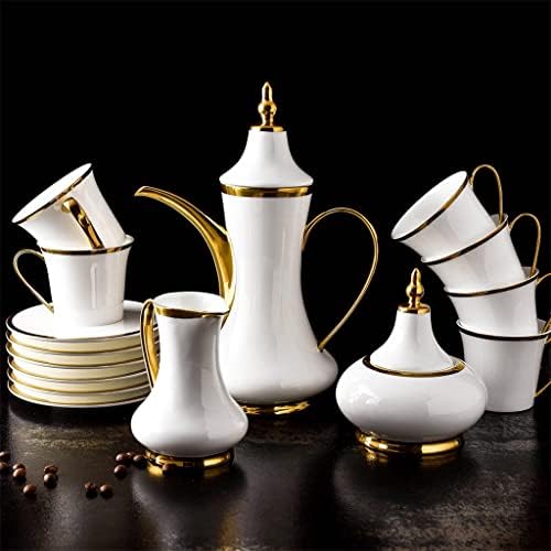 WJCCY Europskog stila ručno nacrtana zlatna linija kava lonac šalica kave za kavu tanjur žlica set keramičke šalice set porculanskog