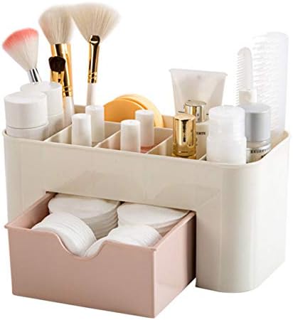 Mjcsnh caja de cosméticos caja acabado oficina organizator maquillaje plástico almacenamiento escritorio sala estar hogar