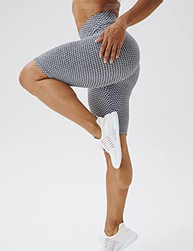 QOQ Women Butt Lift Workion kratke hlače teksturirane teksture visoki struk Scrunch plijen joga kratke hlače saća saća na