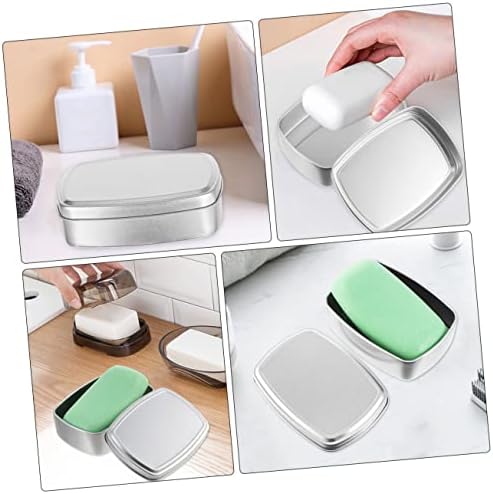 * 4pcs kutija aluminijska kutija za sapun male limene limenke s poklopcima spremnik s poklopcem kvadratne kutije za pohranu
