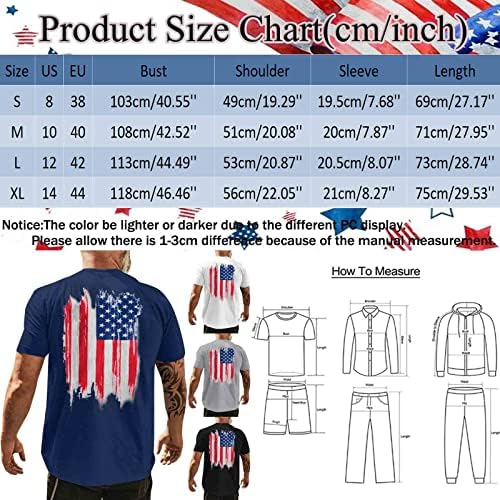 XXBR 4. srpnja muški domoljubni majica s kratkim rukavima, ljetna američka zastava tisak vitkim fit casual basic sportskim