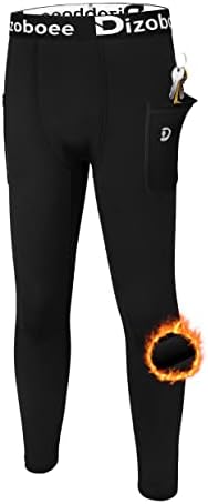 Dizoboee Boys kompresije hlača gamaša Toplinski tajici za sportsku djecu Košarkaške hlače Fleece obložen