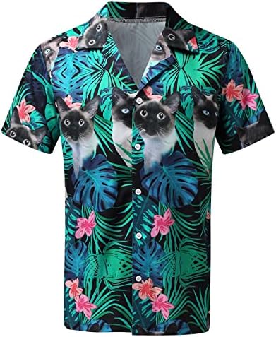 Ljetne majice za muškarce, Muški proljetni i ljetni gornji dio s printom Havaja, gornji dio s ovratnikom, ležerna široka
