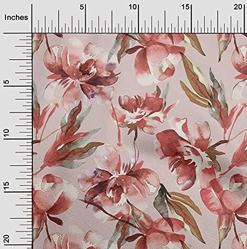 + pamučna Poplin Keper ružičasta Tkanina s cvjetnim uzorcima za šivanje odjeće Uradi Sam tiskana tkanina širine 56 inča