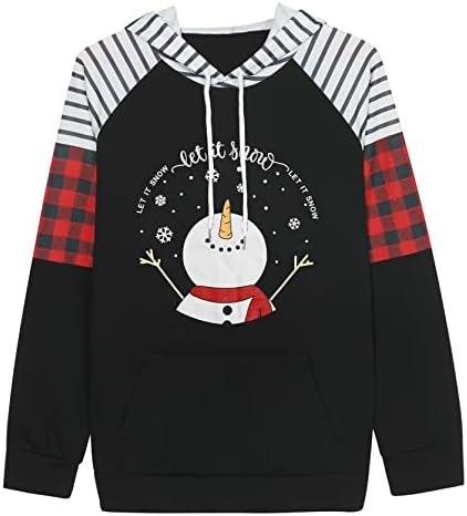 Lukycild Ružni božićni džemper za žene božićne košulje dugih rukava za žene snjegovića košulja