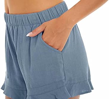 Magcomsen ženske casual kratke hlače Ljetne udobne kratke hlače na plaži s 2 džepa