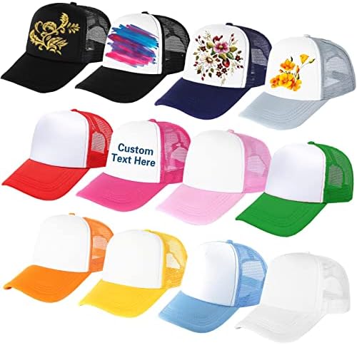 Funkeet 6 Pack Sublimation Blank Trucker Hats obične bejzbolske kape mrežice za samostalno vez za sublimaciju tiskanje