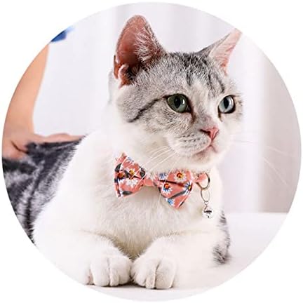 Mačji ovratnici s lukom s lukom i zvonom, ogrlice za kućne ljubimce Slatki karidni uzorak mačje ovratnike, čvrste i sigurne