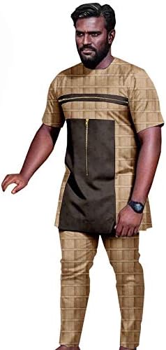 Bazin Riche African odjeća za muškarce Print majicu i hlače 2 komada set plus size casual bluza