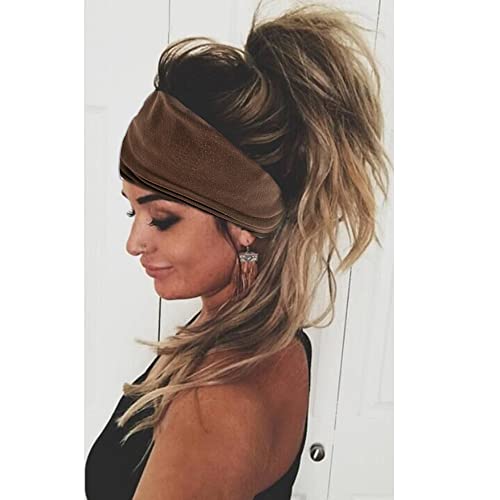 Boho trake za glavu za žene, modne elastične široke trake za kosu, turban trake s čvorovima, trake za jogu, elastična traka
