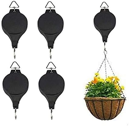 Dvozvučna remenica-kuka za biljke od 4 kom, uvlačiva vješalica za biljke, košare za cvijeće, lonci i hranilica za ptice obješeni