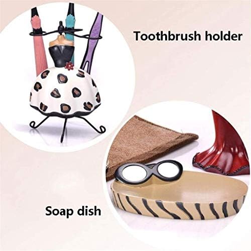 Lxdzxy set za kupaonice, pribor za kreativnu smolu set sa sapunom kutije za zube Cup2 sapun sapun, držač četkica za zube,