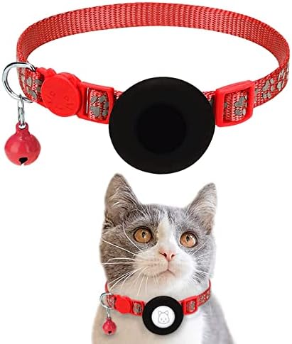 Ogrlica za pse s otiskom mačje šape i zvono za kidanje ogrlica za pse s reflektirajućim Podesivim remenom, Ogrlica za kidanje