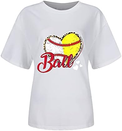 DGQPLPD Ženska majica za bejzbol za bejzbol Slatka grafička ženska majica za bejzbol majice Odjeća Osnova majica Žene žene