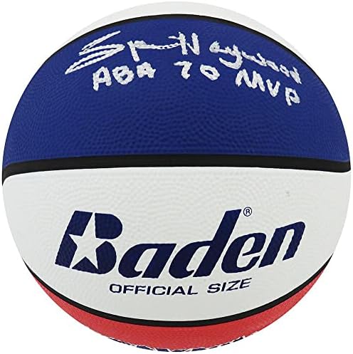 Spencer Haywood potpisao je Baden Red, White & Plava košarka pune veličine W/ABA 70'MVP - Autografirane košarke