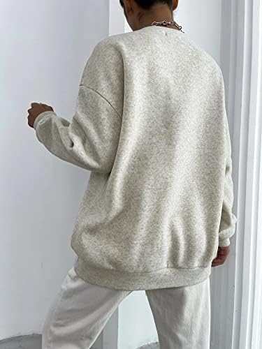 Cioatin žena predimenzionirana preppy slova grafički poticaj putova pulover y2k estetika runa za odbacivanje džempera na