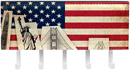 Guerotkr kuke za vješanje, ljepljive zidne kuke, samo -ljepljive kuke, retro američke zastave