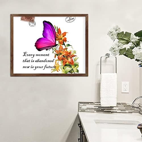 Svaki trenutak je vaš budući obiteljski zidni dekor znakovi rustikalni uokvireni drveni znakovi Motivacijski akvarelni leptir